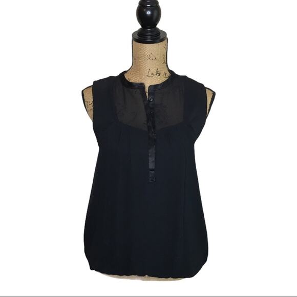 Clione Size Small Bubble Hem Sleeveless Top  Sheer Vintage Made in Korea - Picture 1 of 16